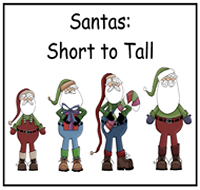 Arrange Santas by Size File Folder Game