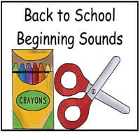 Back to School Beginning Sounds File Folder Game