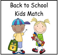 Back to School Kids Match File Folder Game