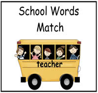 School Words Match File Folder Game