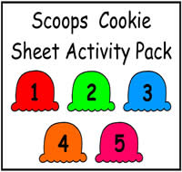 Scoops Themed Cookie Sheet Activity Set