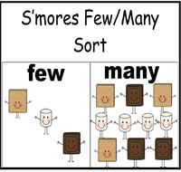 Few/Many S\'mores Sort File Folder Game