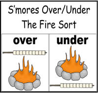 S'mores Over/Under Sort File Folder Game