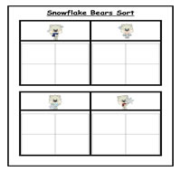 Four Column Snowflake Sorting Task