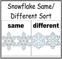 Snowflake Match File Folder Game