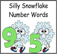 Silly Snowflake Number Words File Folder Game