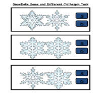 Snowflake Match File Folder Game