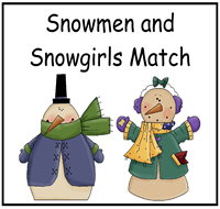 Snowmen and Snowgirls File Folder Game
