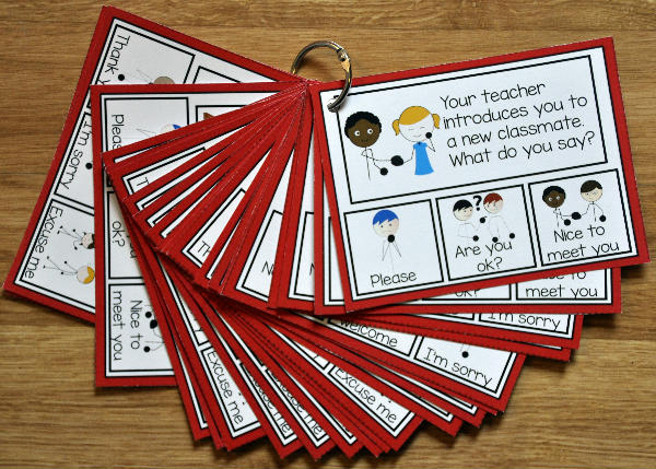 Manners Task Cards--What Do You Say?