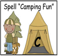 Spell \"Camping Fun\" File Folder Game