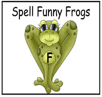 Spell "Funny Frogs" File Folder Game