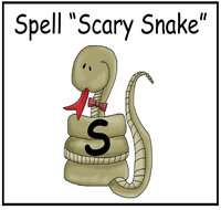 Spell \"Scary Snake\" File Folder Game