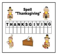 Spell Thanksgiving Cookie Sheet Activity