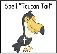 Spell \"Toucan Tail\" File Folder Game