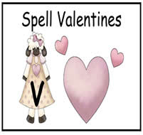 Spell \"Valentines\" File Folder Game