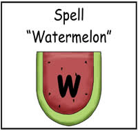 Spell \"Watermelon\" File Folder Game