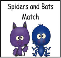 Spiders and Bats Match File Folder Game