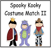 Spooky Kooky Costume Match II File Folder Game