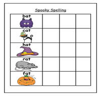 Spooky Spelling Cookie Sheet Activity