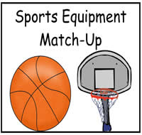 Sports Equipment Match-Up File Folder Game