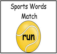 Sports Words Match File Folder Game