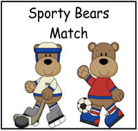 Sporty Bears Match File Folder Game