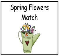 Spring Flowers Match File Folder Game