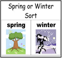 Spring or Winter Sort File Folder Game