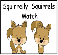 Squirrelly Squirrels Match File Folder Game