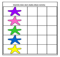Starfish Colors Sort Cookie Sheet Activity