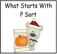 What Starts With P Sort File Folder Game