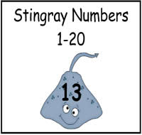 Stingray Number Match File Folder Game