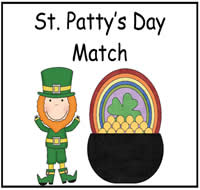St. Patty\'s Day Match File Folder Game