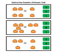 Pumpkins Picture Subtraction Clothespin Task