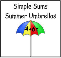 Simple Sums Summer Umberllas File Folder Game