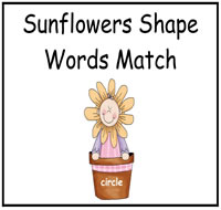 Sunflower Shapes Match File Folder Game