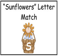 "Sunflowers" Letter Match File Folder Game