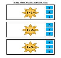 Sunny Sums Clothespin Task