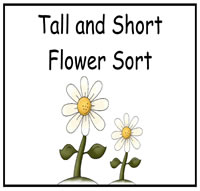 Tall and Short Flower Sort File Folder Game