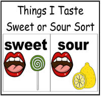 Things I Taste: Sweet and Sour Sort File Folder Game