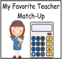 My Favorite Teacher Match-Up File Folder Game
