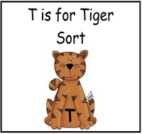 T is for Tiger File Folder Game