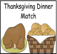 Thanksgiving Dinner Match File Folder Game