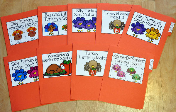 Turkey File Folder Games Mini-Bundle