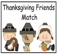Thanksgiving Friends Match File Folder Game