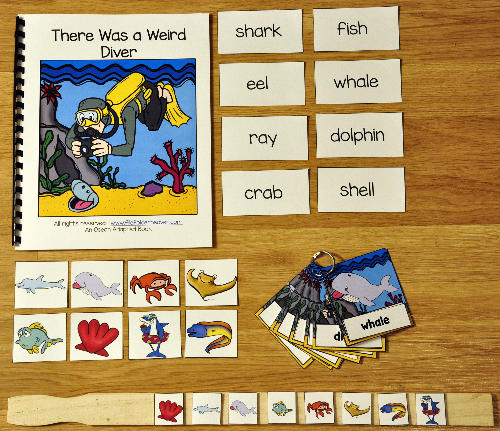 There Was A Weird Diver Adapted Book and Vocabulary Activities