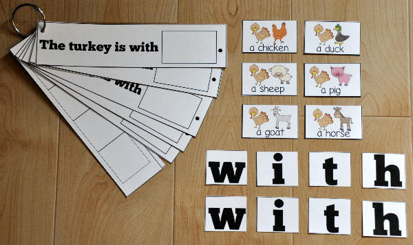 \"The Turkey is With\" Sight Word Flip Strips
