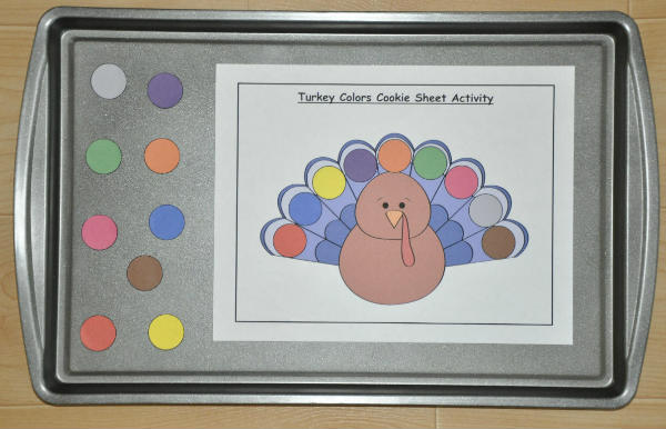 Turkey Color Match Up Cookie Sheet Activity