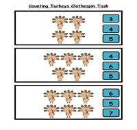 Counting Turkeys Clothespin Task