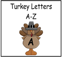 Turkey Letter Match File Folder Games